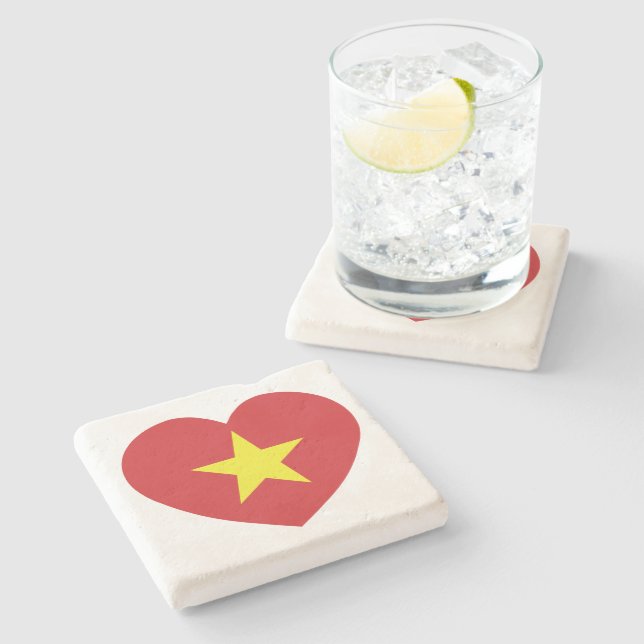 Vietnam Heart Flagga Stenunderlägg (Sidan)
