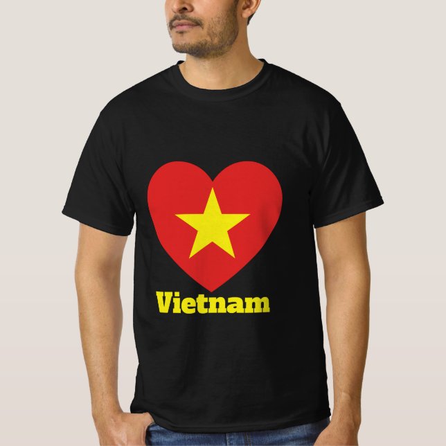 Vietnam Heart Flagga T-Shirt (Framsida)
