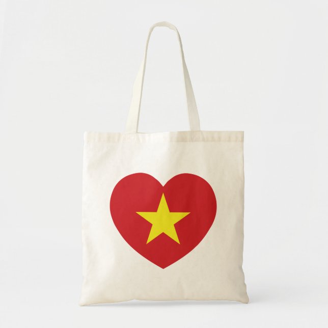 Vietnam Heart Flagga Tygkasse (Framsidan)