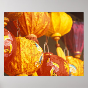 Vietnam, Hoi An Stora lyktor, souvenirer Poster