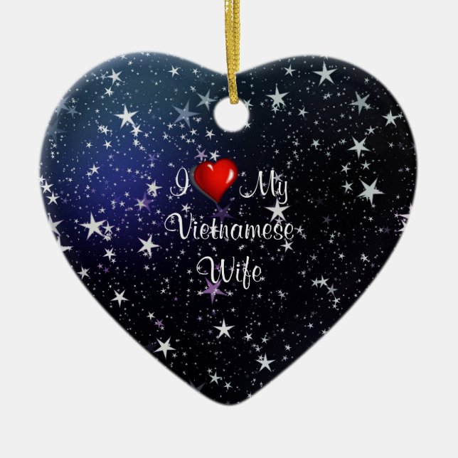 Vietnam: I Kärlek Min vietnamesiska fru Julgransprydnad Keramik (Framsidan)