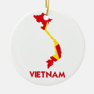 VIETNAM KARTA JULGRANSPRYDNAD KERAMIK