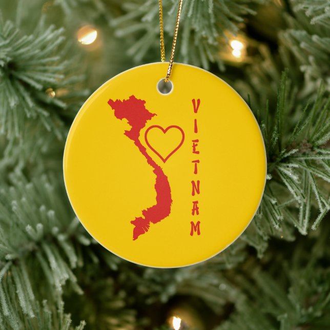 Vietnam Karta Julgransprydnad Keramik (Träd)