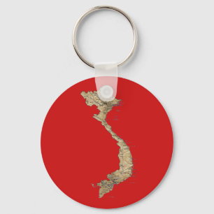 Vietnam karta Keychain Nyckelring