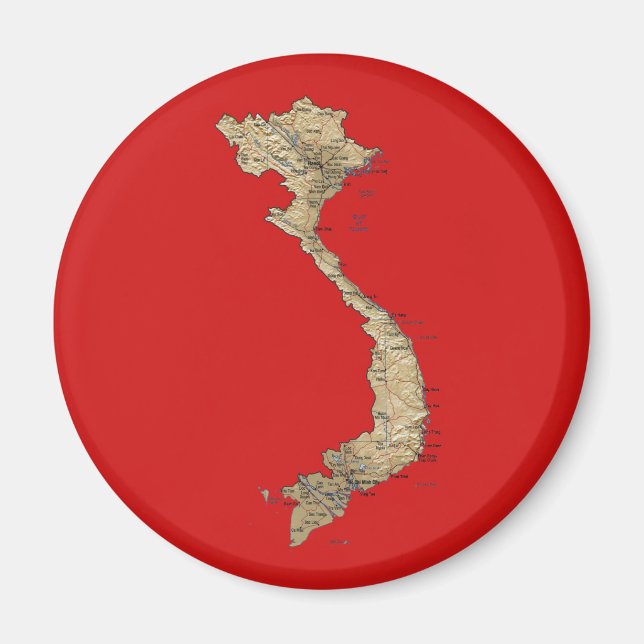 Vietnam Karta Magnet (Framsidan)