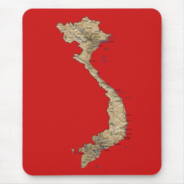 Vietnam karta Mousepad Musmatta (Framsidan)