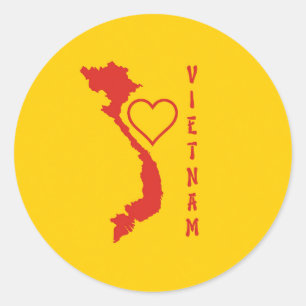 Vietnam Karta Runt Klistermärke