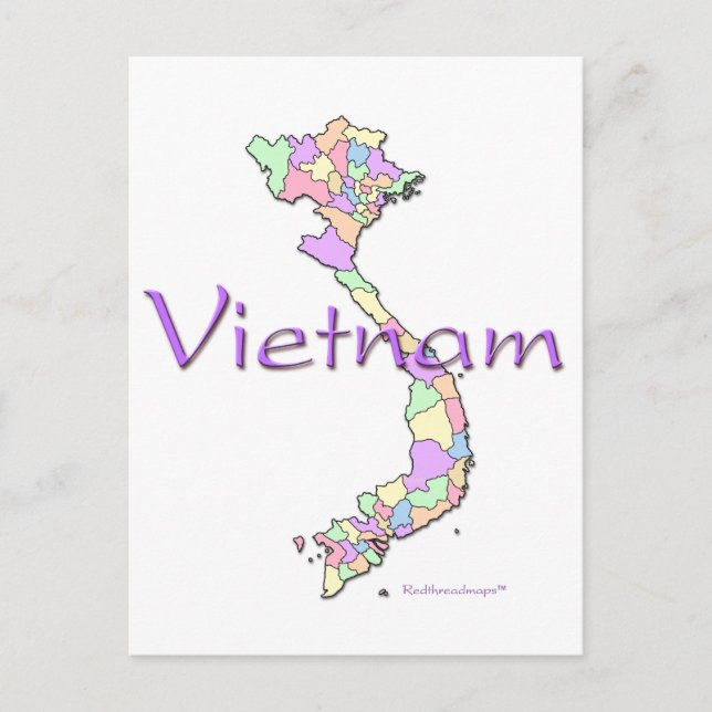 Vietnam Karta Vykort (Framsida)