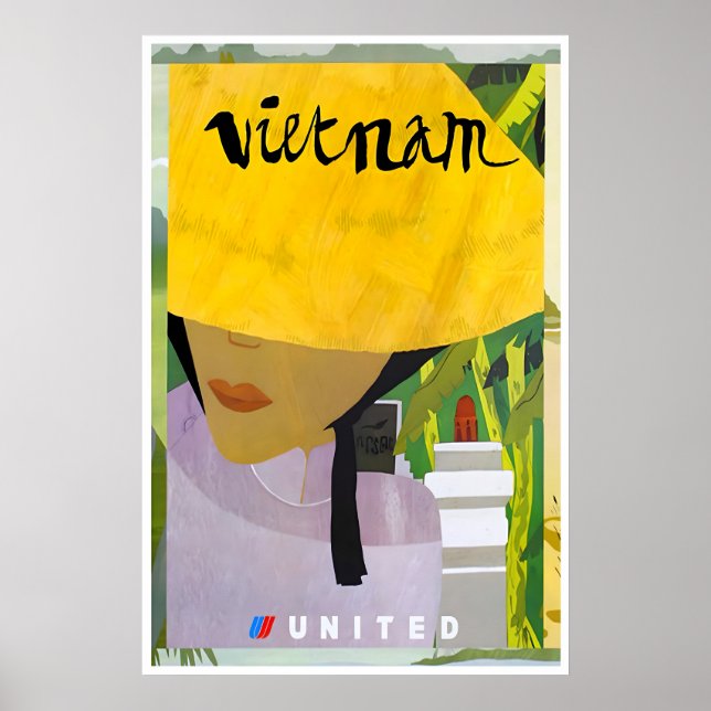 Vietnam Konst Vietnamesiskt Tryck Förenade Resor A (Framsidan)