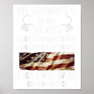 Vietnam Krig 1959-1975 i minnet Vietnam Veteran Ve Poster