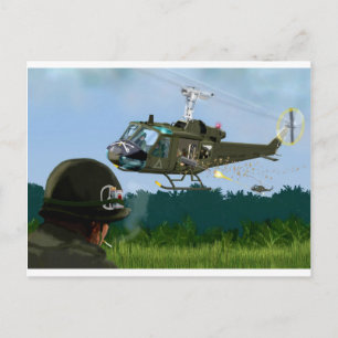 Vietnam Krig Bell Huey. Vykort