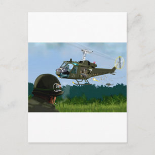 Vietnam Krig Bell Huey. Vykort