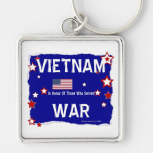 Vietnam Krig - Honor Fyrkantig Silverfärgad Nyckelring
