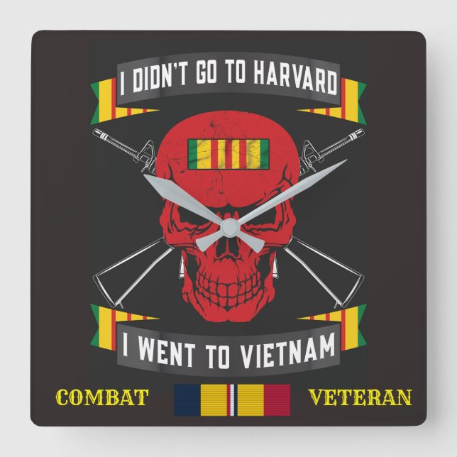 VIETNAM KRIG VET CLOCK FYRKANTIG KLOCKA (Framsida)