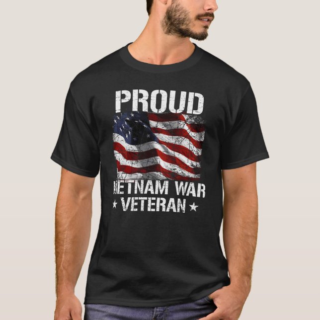 Vietnam Krig Veteran USA flagga Vietnam Veteran T Shirt (Framsida)