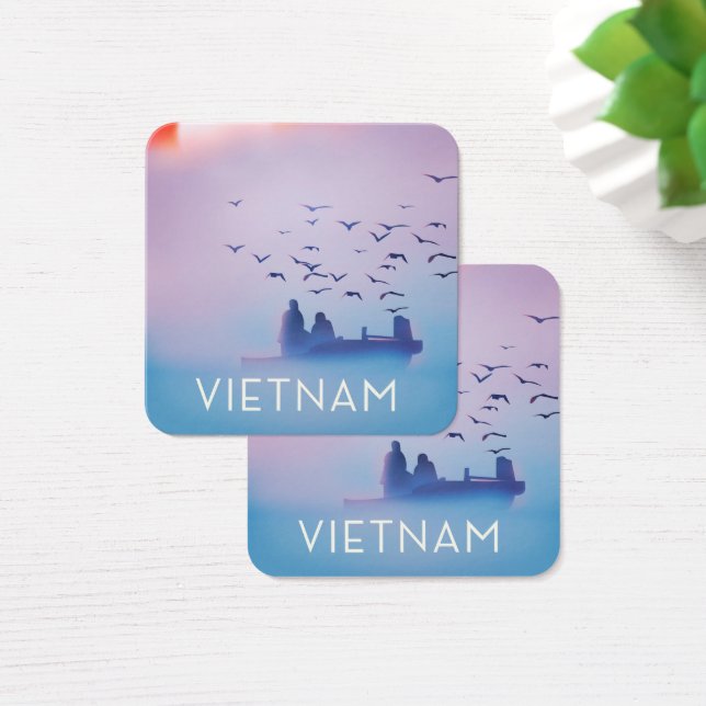 Vietnam kvällssol Semester affisch Fyrkantigt Visitkort (Skivbord)