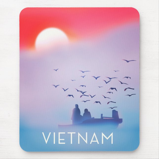 Vietnam kvällssol Semester affisch Musmatta (Framsidan)