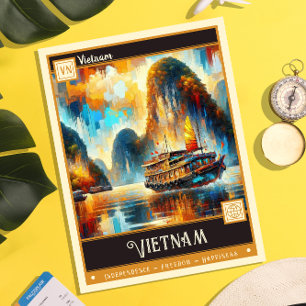 Vietnam Måla Vintage Vykort