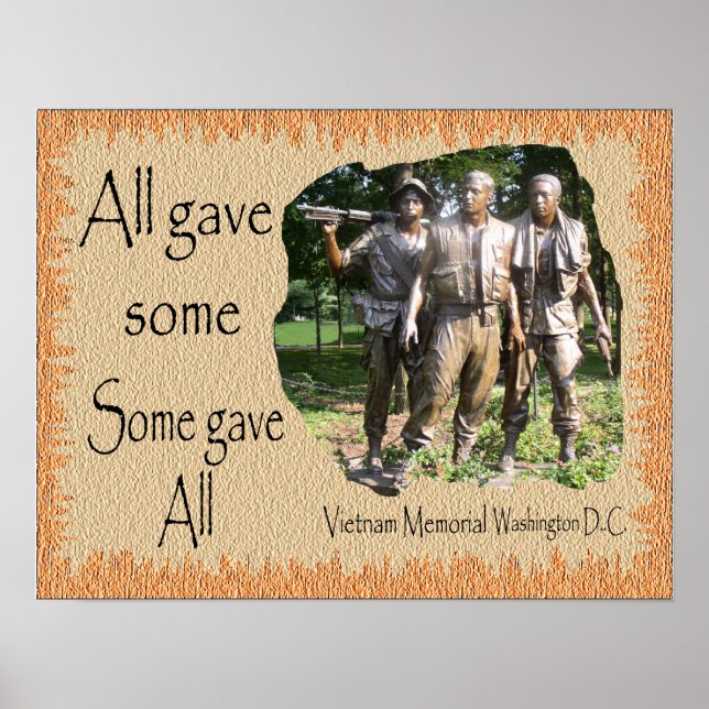 Vietnam Memorial i bakgrunden Poster (Framsidan)