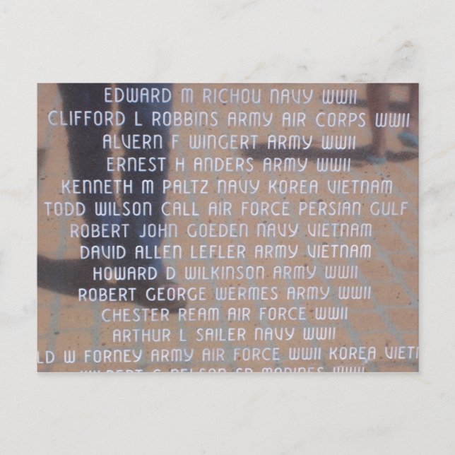 Vietnam Memorial Vykort (Framsida)