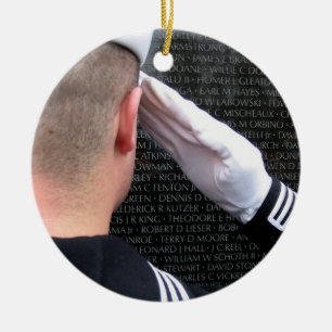 Vietnam minnesmärkevägg julgransprydnad keramik