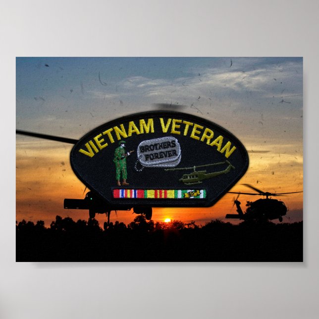 Vietnam Nam Krig LRRPS Veterans Vets Patch Poster (Framsidan)
