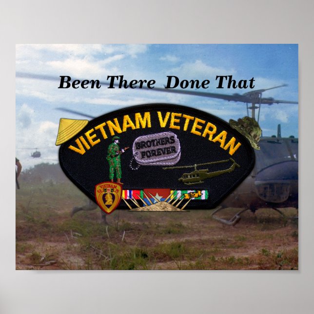 Vietnam Nam Krig Vets Veterans Patch Poster (Framsidan)
