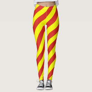 Vietnam National Flagga Diagonal Stripe Leggings