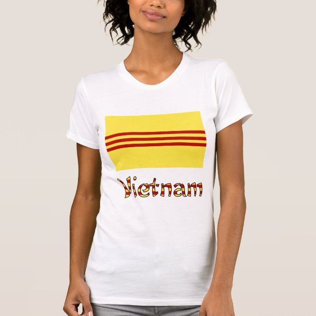Vietnam och Sydvietnamesiska Flagga Tee Shirt (Framsida)