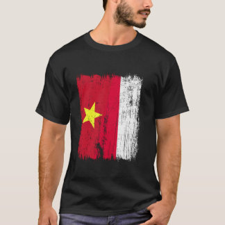 Vietnam Polen Halv Flagga Vietnamesiskt Polskt Urs T Shirt
