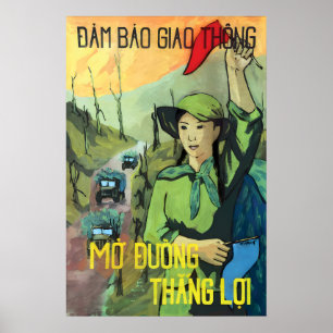 Vietnam propagandaposter Säkerställ trafik. Öppna Poster
