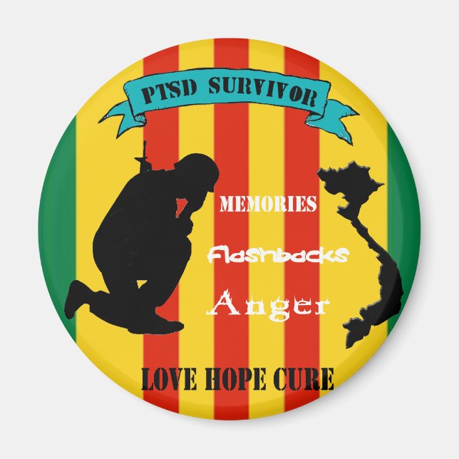 Vietnam PTSD Survivor Magnet (Framsidan)