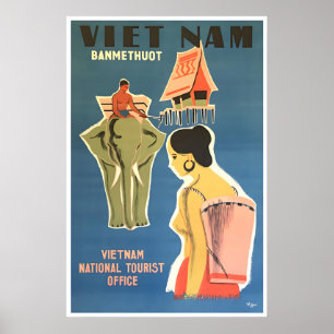 Vietnam Resemål Poster Buon Ma Thuot Vietnamesisk
