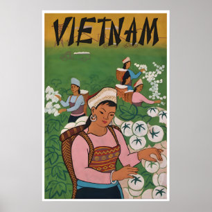 Vietnam Resematerial Poster Vietnamesisk Konst Mat