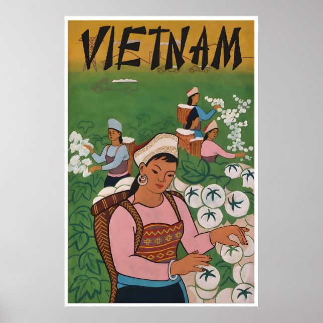 Vietnam Resematerial Poster Vietnamesisk Konst Mat (Framsidan)