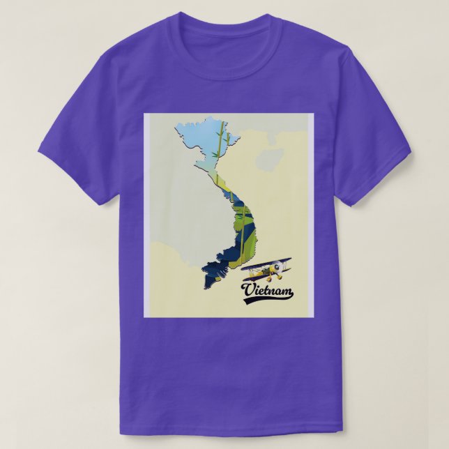 Vietnam retro karta t shirt (Design framsida)