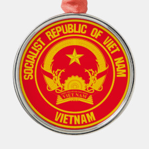 Vietnam Round Emblem Julgransprydnad Metall