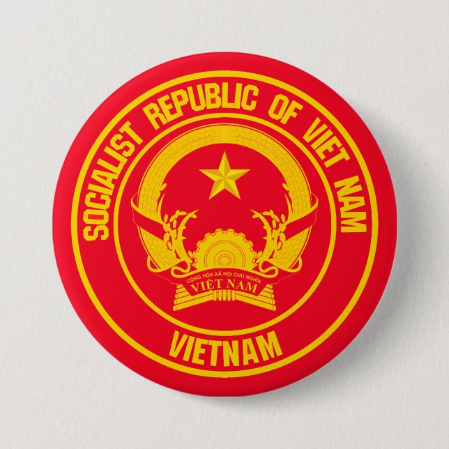 Vietnam Round Emblem Knapp (Framsida)