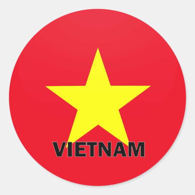 Vietnam Roundel quality Flagga Runt Klistermärke (Framsida)