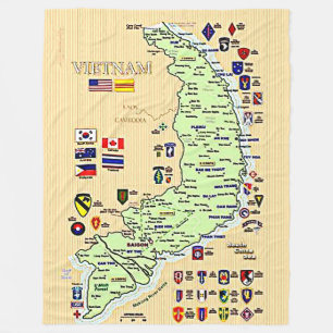 VIETNAM:s KARTA av VISIONER Fleecefilt