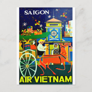 Vietnam, Saigon, Ho Chi Minh, stad, vintage resor Vykort