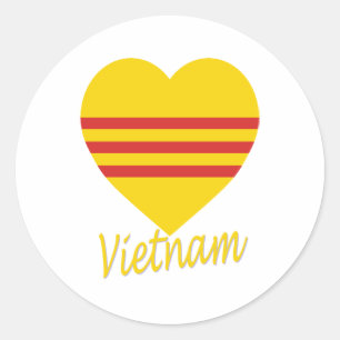 Vietnam (söder) flaggahjärta runt klistermärke