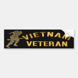 VIETNAM SOLDIER I GULD Bumper Sticker Bildekal