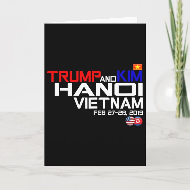 Vietnam Suummit Kim And Trump T Shirt  Kort (Framsida)