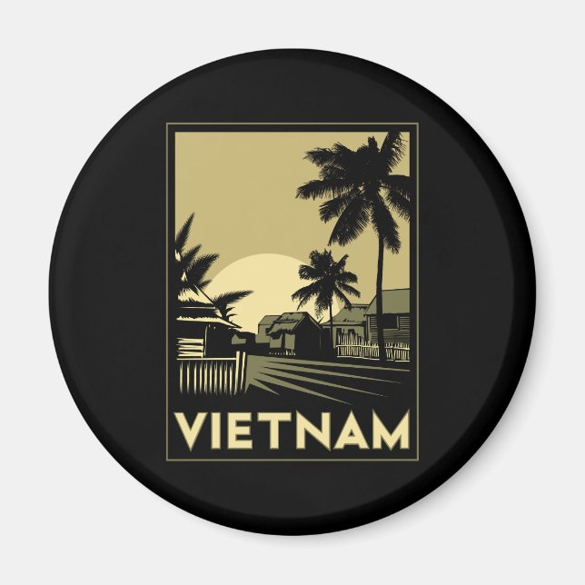 vietnam sydostasia art deco retro-resa magnet (Framsidan)