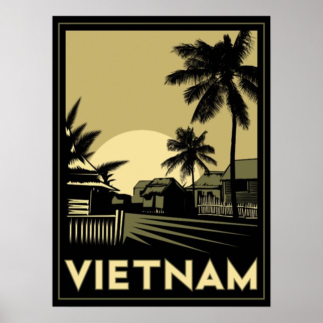 vietnam sydostasia art deco retro-resa poster (Framsidan)