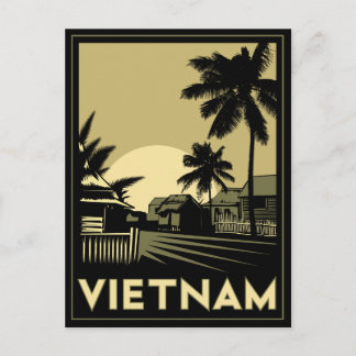 vietnam sydostasia art deco retro-resa vykort