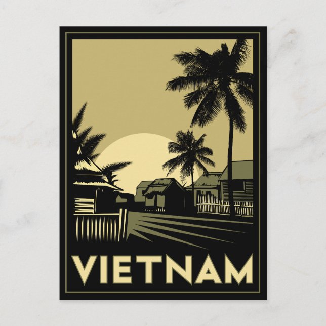 vietnam sydostasia art deco retro-resa vykort (Framsida)
