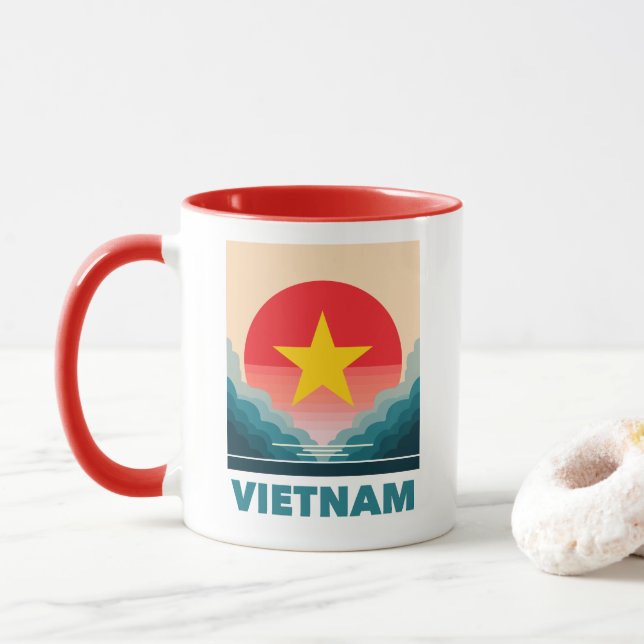 Vietnam Sydostasien Mugg (Med munk)