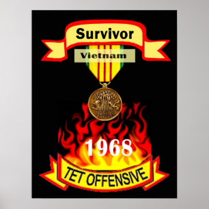 Vietnam Tet offensiv överlevandeaffisch Poster